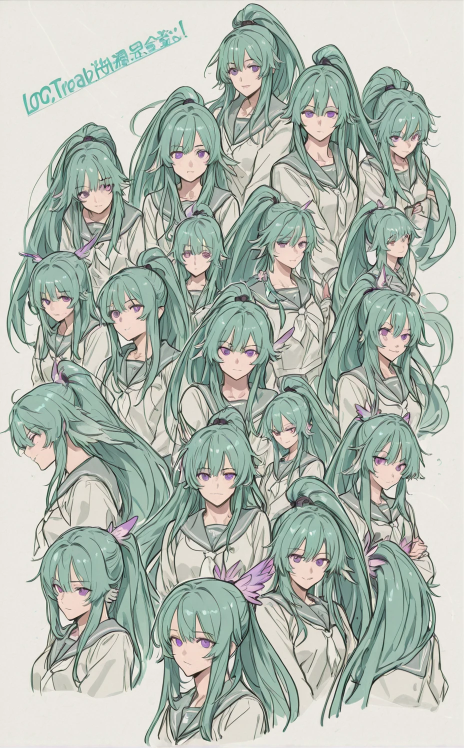 lora-white-teal-hair-high-ponytail-5713b0 on HomoSimile XL [Pony, Illustrious, NoobAI]