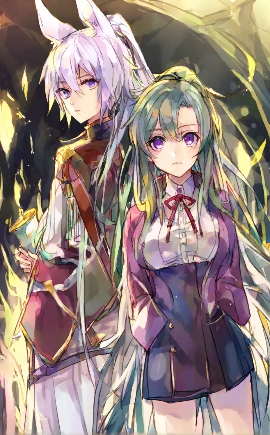 lora-white-teal-hair-high-ponytail-5713b0 on IllustriousXL v0.1