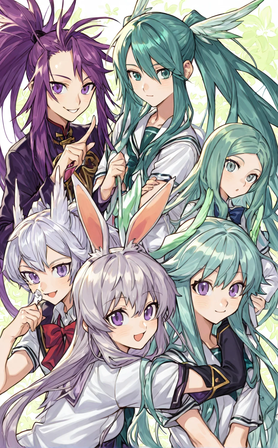 lora-white-teal-hair-high-ponytail-5713b0 on Indigo Furry Mix XL