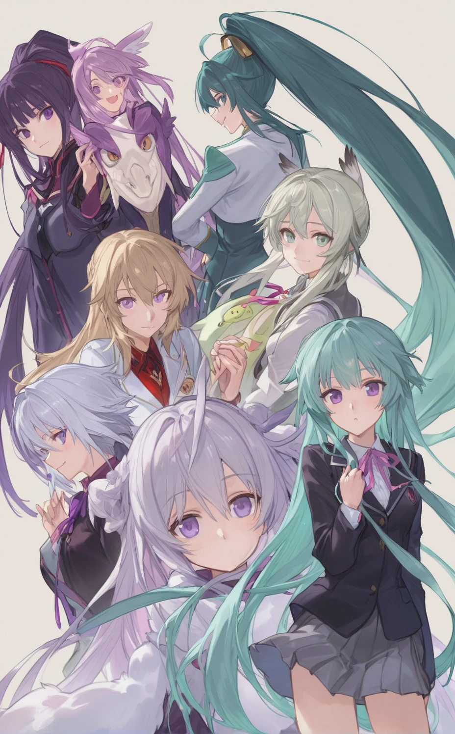 lora-white-teal-hair-high-ponytail-5713b0 on Indigo Void Furry Fused XL / Furry NoobAI