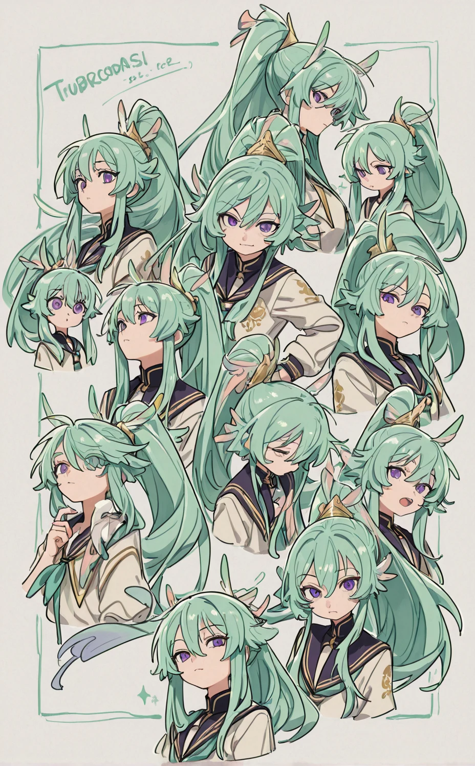 lora-white-teal-hair-high-ponytail-5713b0 on Mol_Keun Mix