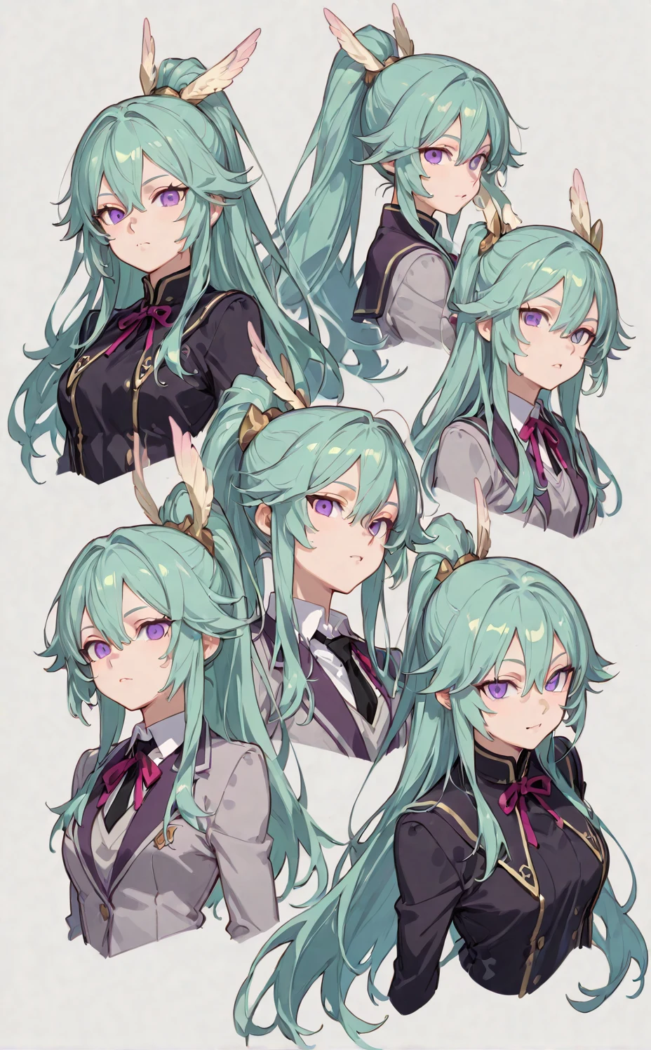 lora-white-teal-hair-high-ponytail-5713b0 on Nova Anime XL
