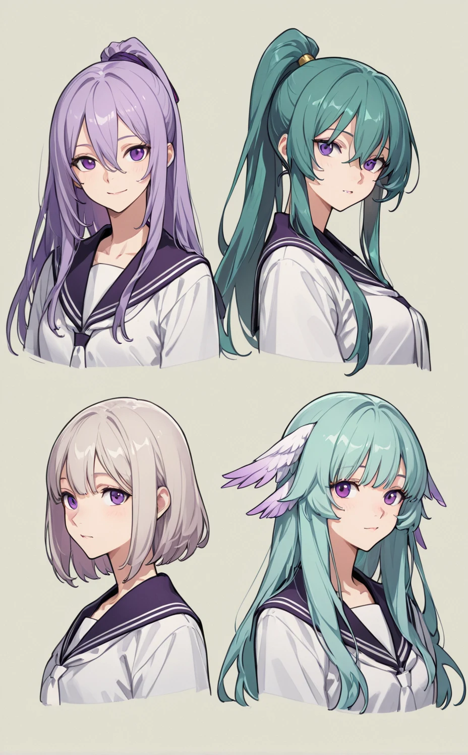 lora-white-teal-hair-high-ponytail-5713b0 on One obsession
