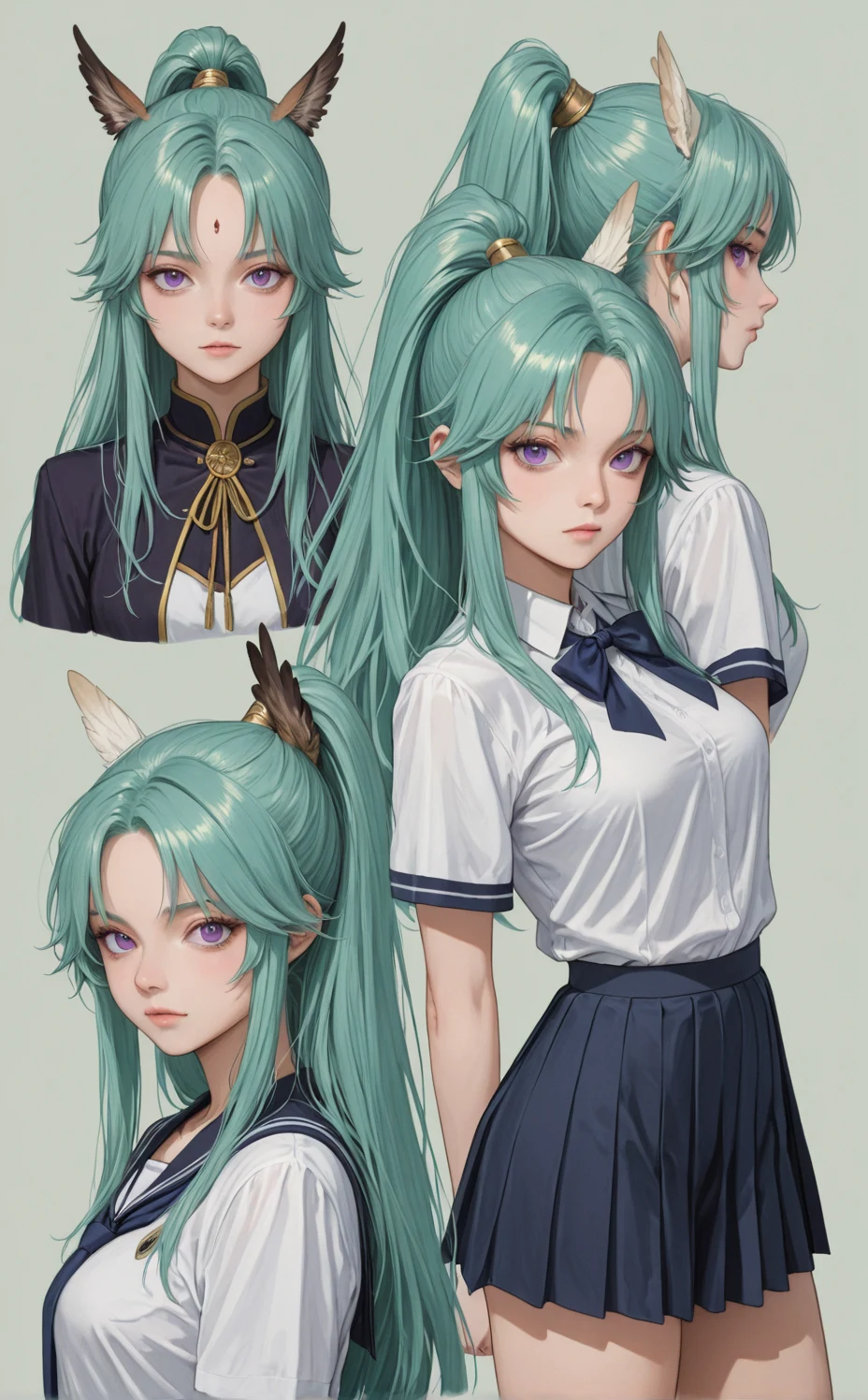 lora-white-teal-hair-high-ponytail-5713b0 on PerfectDeliberate