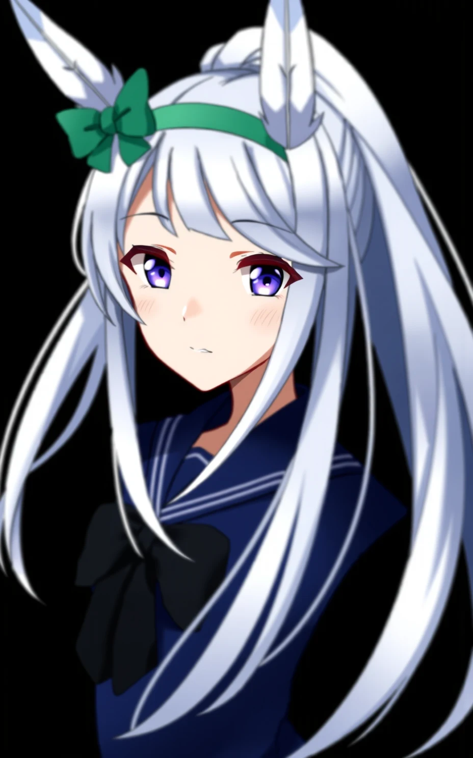 lora-white-teal-hair-high-ponytail-5713b0 on PixelWave