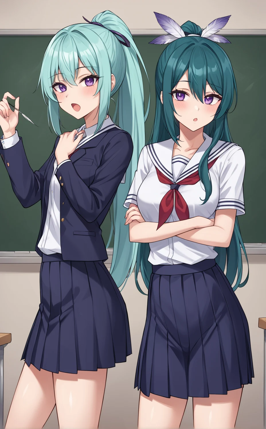 lora-white-teal-hair-high-ponytail-5713b0 on Prefect Pony XL