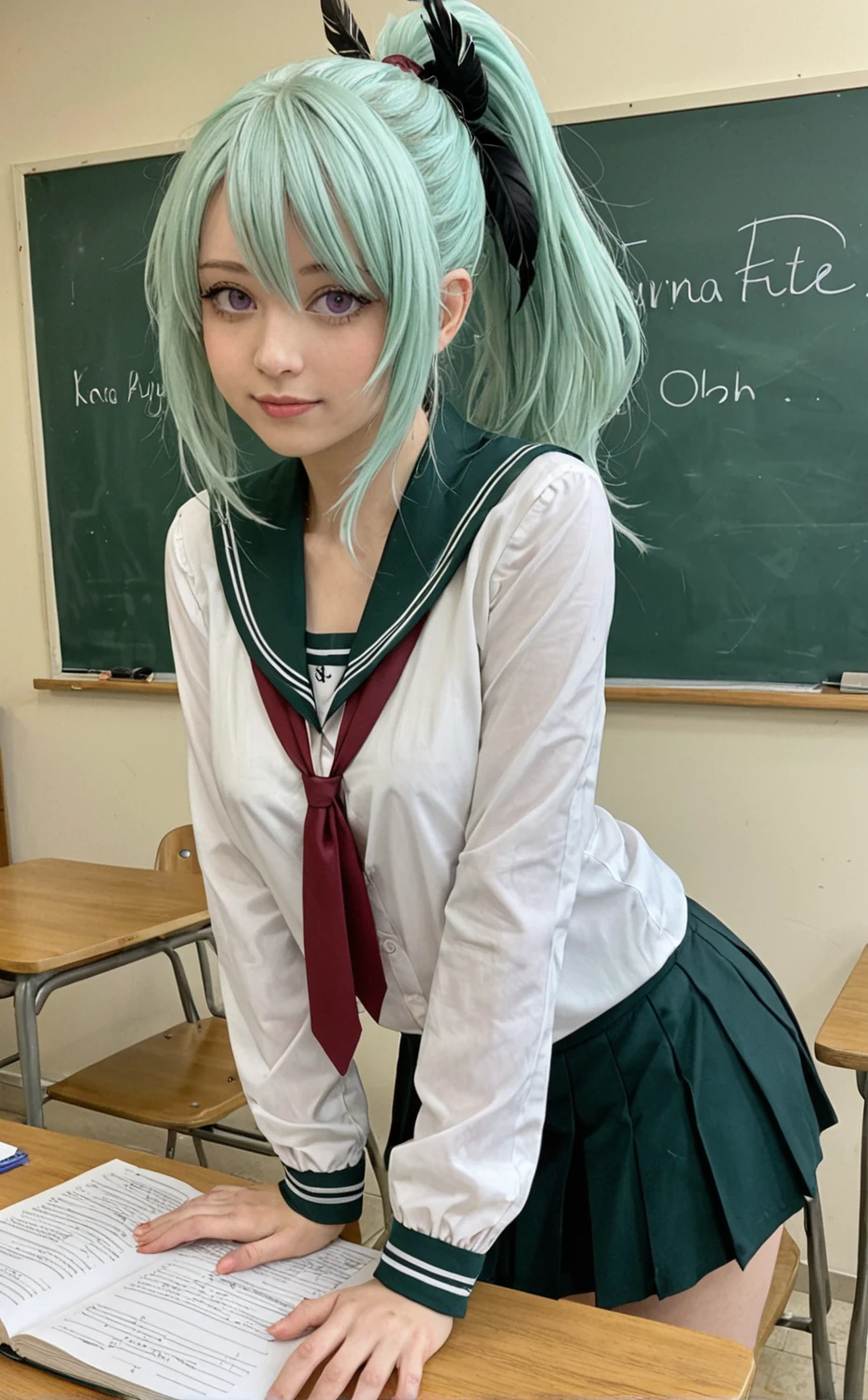 lora-white-teal-hair-high-ponytail-5713b0 on Realism Illustrious By Stable Yogi