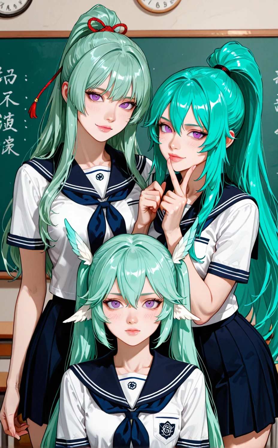 lora-white-teal-hair-high-ponytail-5713b0 on Uncanny valley