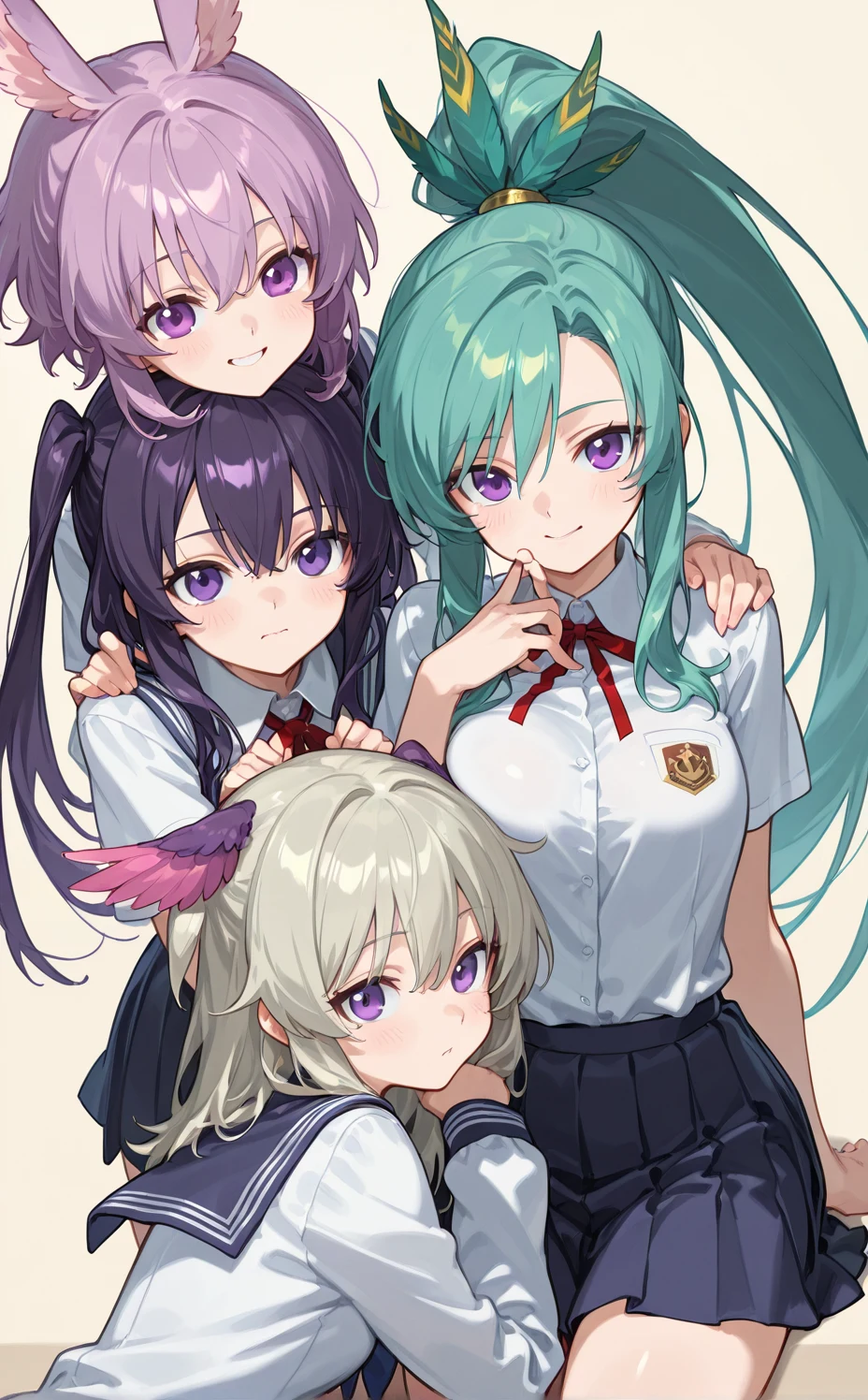 lora-white-teal-hair-high-ponytail-5713b0 on WAI-illustrious-SDXL