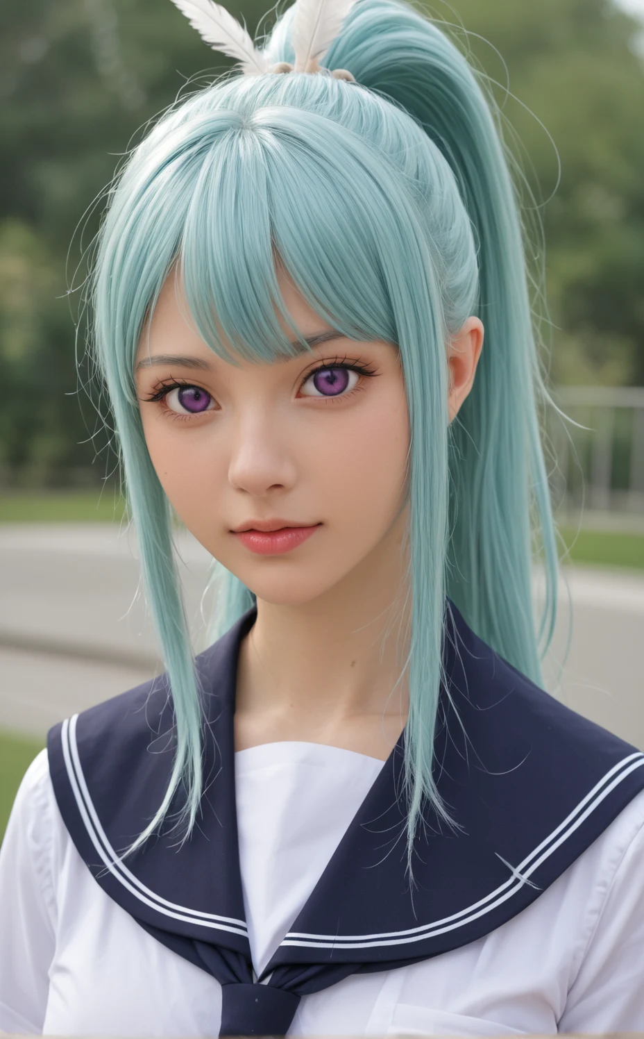 lora-white-teal-hair-high-ponytail-5713b0 on WAI-REAL_CN