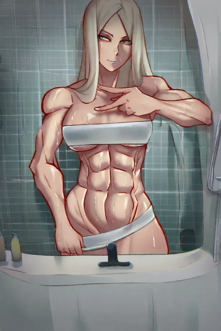 naked-selfie-woman-platinum-blonde-hair-fed4da on IllustriousXL v0.1