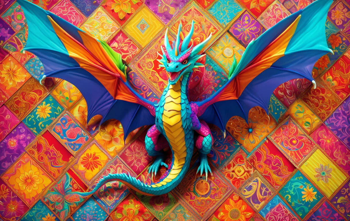 ptchwrk-lora-ptchkrawk_patchwork-style_sdxl-beautiful-vibrant-db1819 on Juggernaut XL