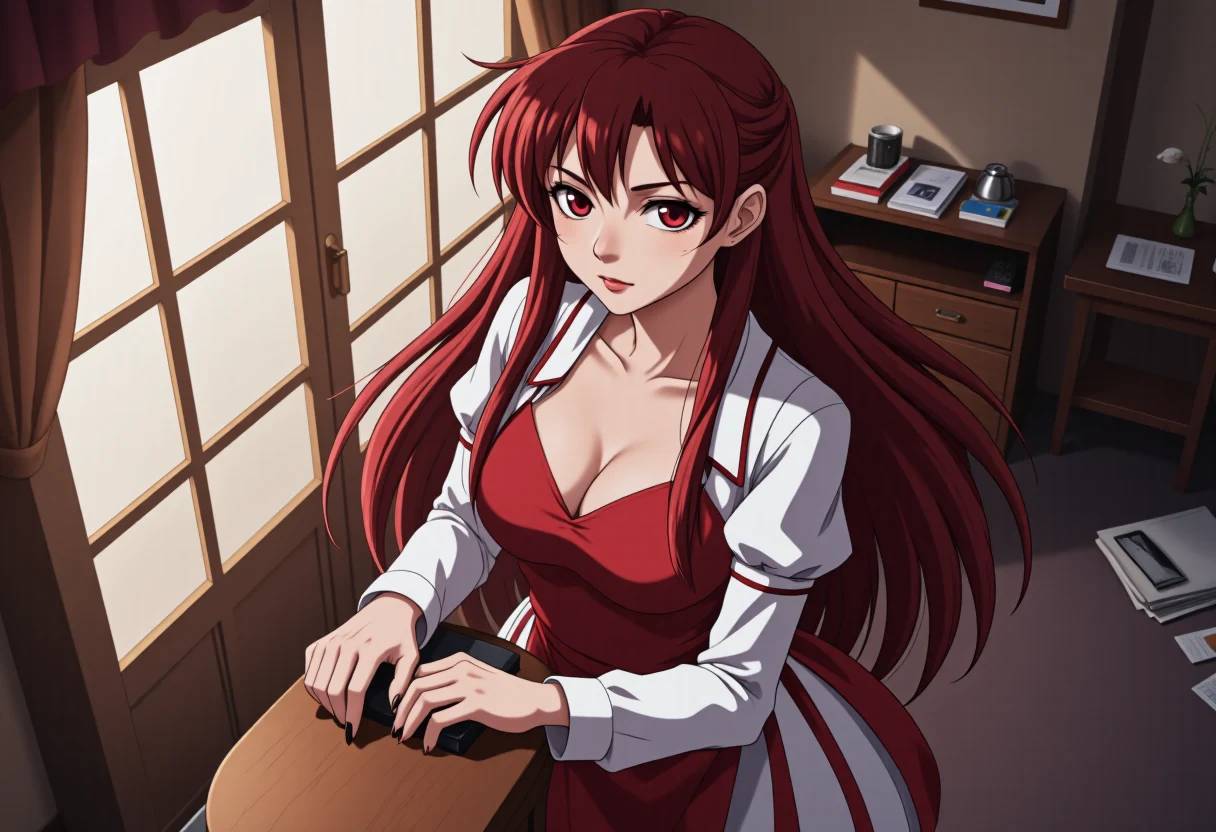 sae-curvy-long-hair-red-eyes-cdd70a on FenrisXL + Flux