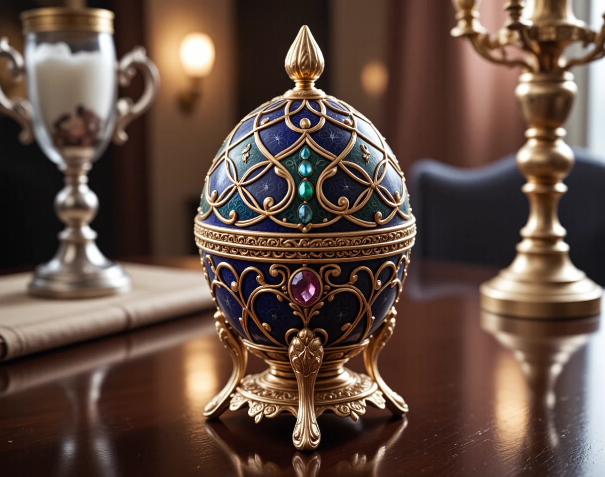 score_9, score_8_up, score_7_up, <lora:FabEg_(Background)_(SDXL)_(AD):1.25> FabEg, Faberge Egg, luxury, 8K, In'ei on FenrisXL + Flux