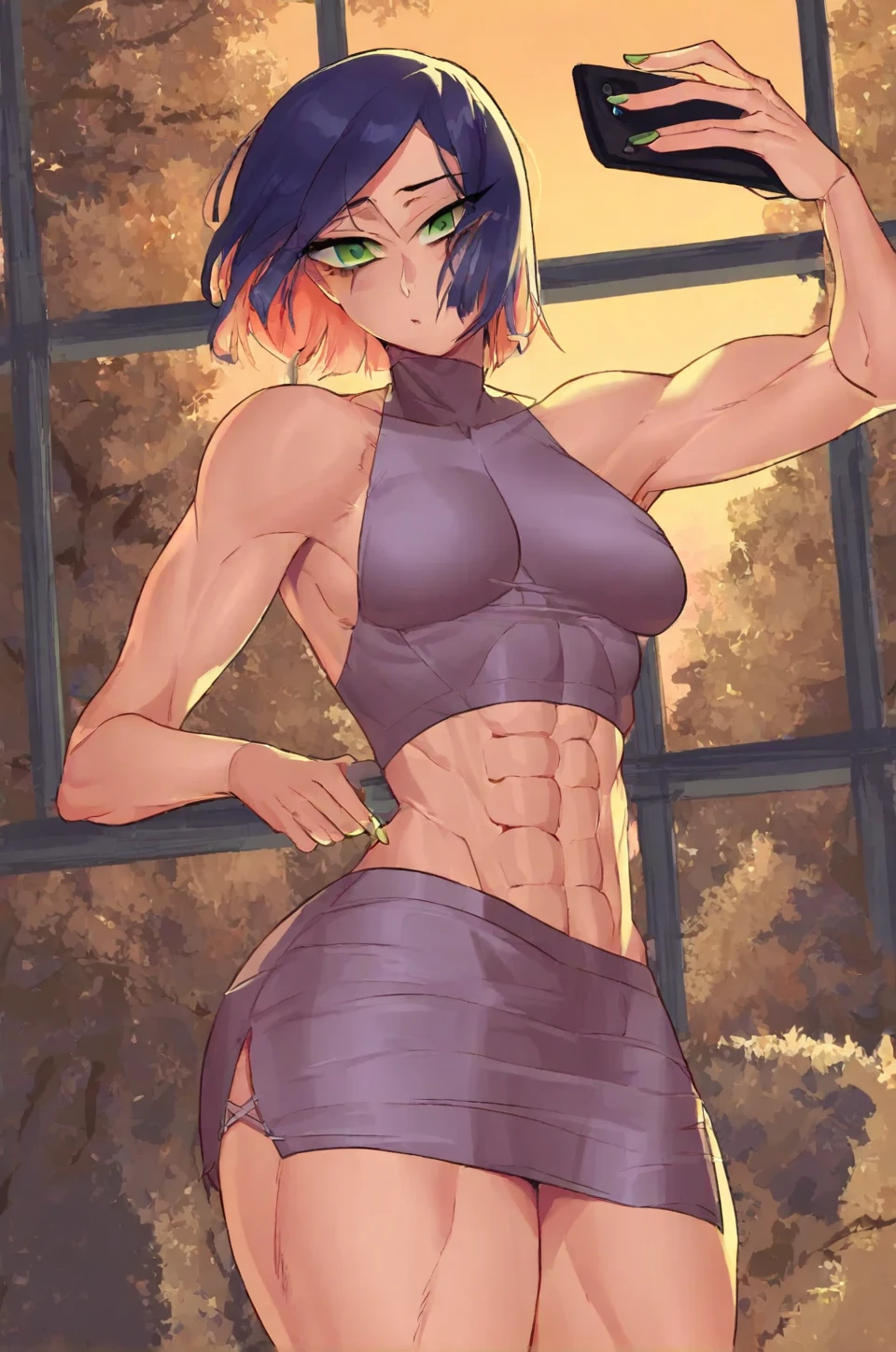 selfie-long-auburn-hair-years-old-4695f7 on IllustriousXL v0.1