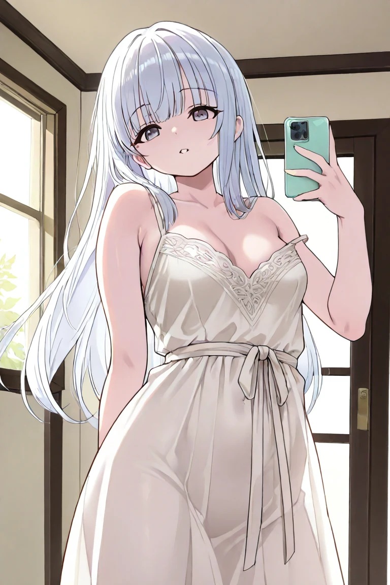 selfie-long-silver-toned-hair-years-b2e13a on Cat Tower (NoobAI XL checkpoint)