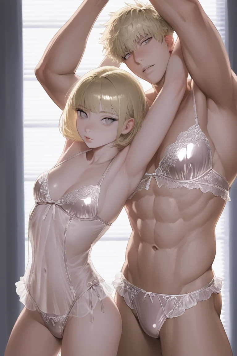 selfie-short-ash-blonde-hair-years-4dba2b on Indigo Void Furry Fused XL / Furry NoobAI