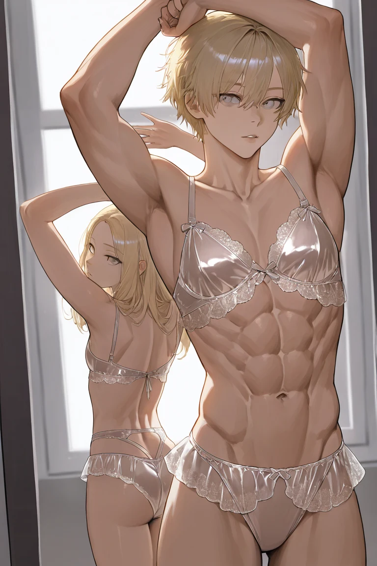 selfie-short-ash-blonde-hair-years-4dba2b on WAI-illustrious-SDXL