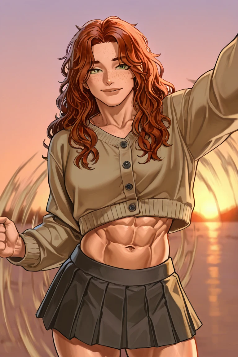 selfie-wavy-auburn-hair-years-old-88f6bc on HomoSimile XL [Pony, Illustrious, NoobAI]