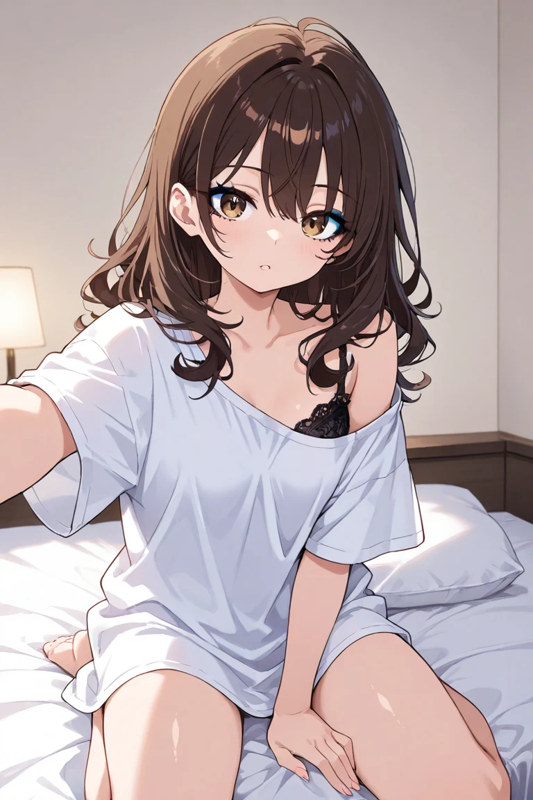 selfie-woman-curly-dark-brown-hair-78df41 on Cat Tower (NoobAI XL checkpoint)