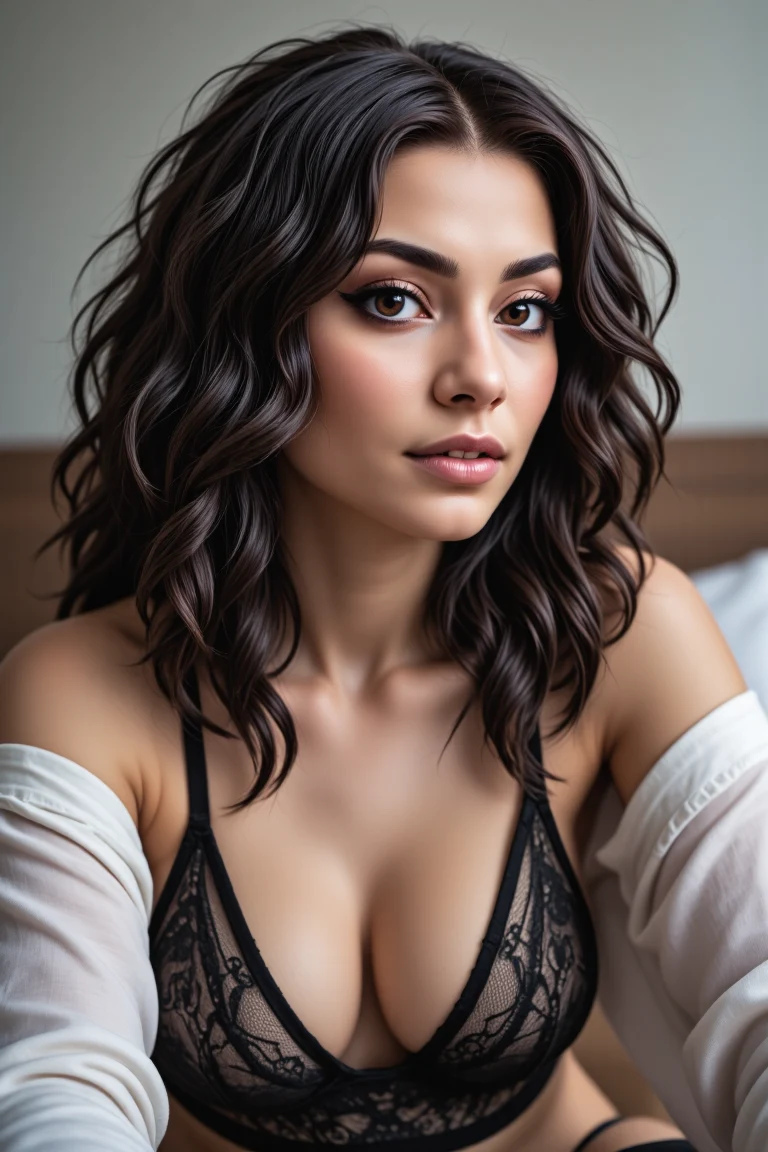 selfie-woman-curly-dark-brown-hair-78df41 on FenrisXL + Flux