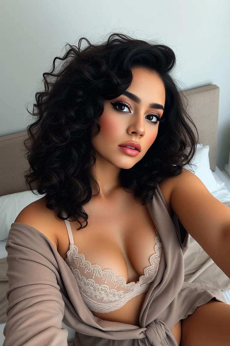 selfie-woman-curly-dark-brown-hair-78df41 on FLUX.1 [schnell]