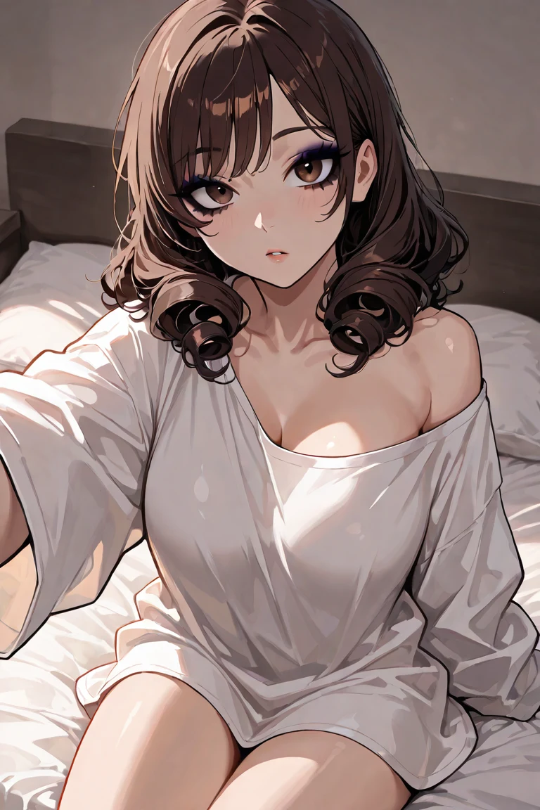 selfie-woman-curly-dark-brown-hair-78df41 on Nova Anime XL