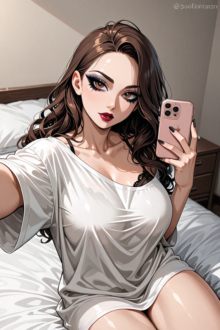 selfie-woman-curly-dark-brown-hair-78df41 on YiffyMix