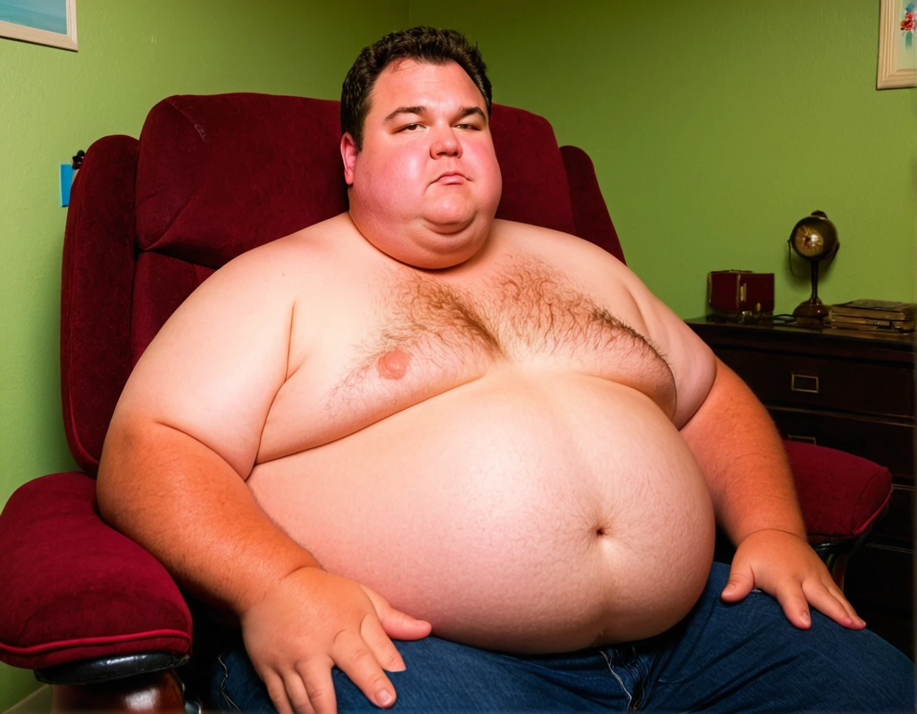 sitting-chair-obese-hyper-belly-manly-a9d8d5 on Art Universe