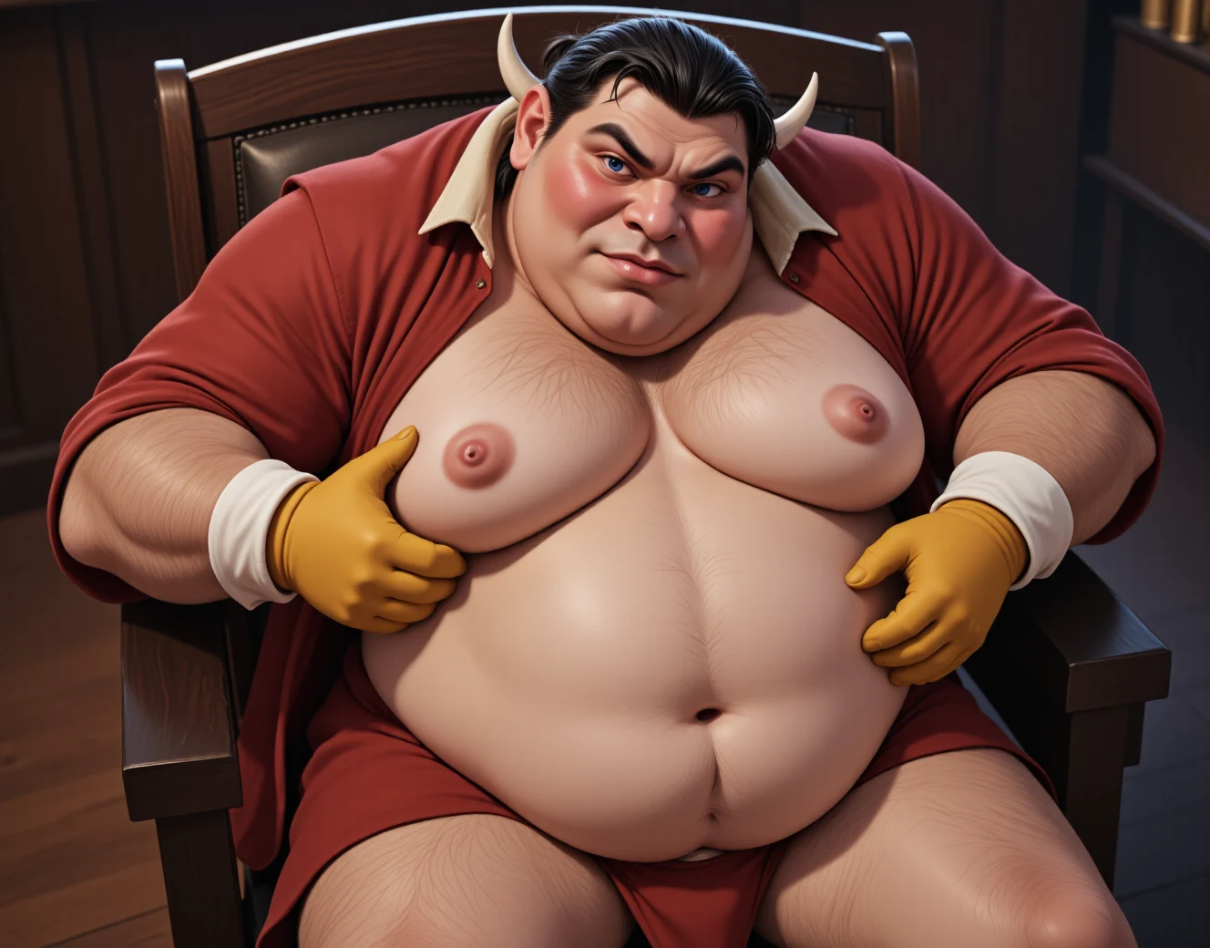 sitting-chair-obese-hyper-belly-manly-a9d8d5 on FenrisXL + Flux