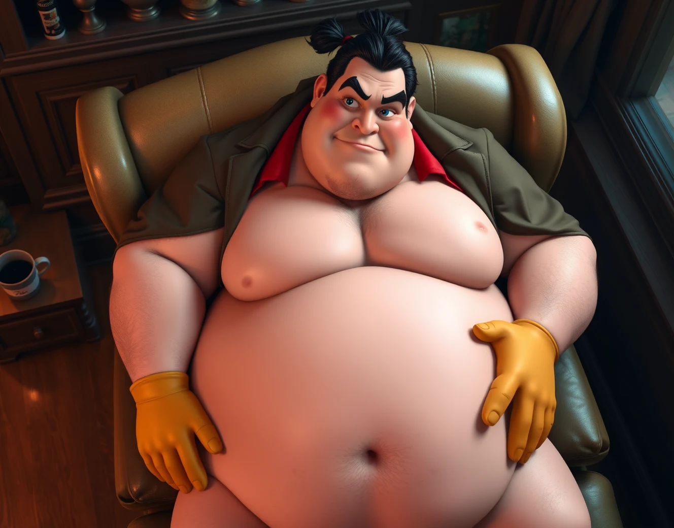 sitting-chair-obese-hyper-belly-manly-a9d8d5 on FLUX.1 [schnell]