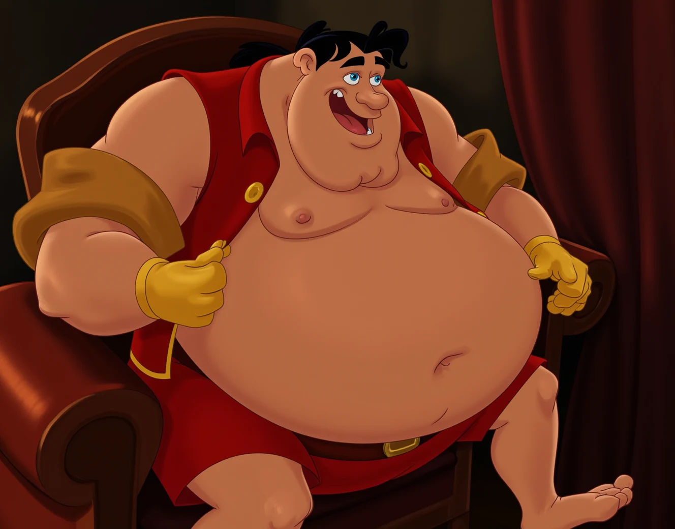 sitting-chair-obese-hyper-belly-manly-a9d8d5 on getphat FLUX Reality NSFW