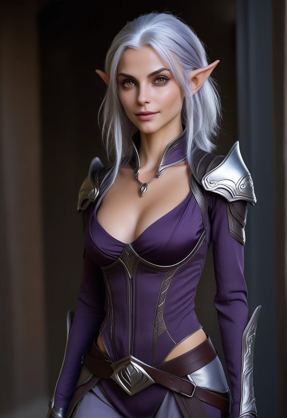 solo-mature_female-dark-elf-light-purple-c6f65d on Art Universe