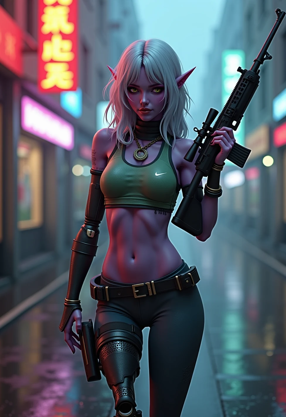 solo-mature_female-dark-elf-light-purple-c6f65d on FLUX.1 [dev]