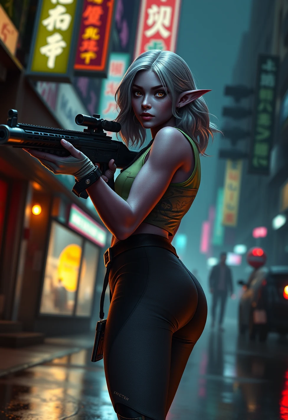 solo-mature_female-dark-elf-light-purple-c6f65d on FLUX.1 [schnell]