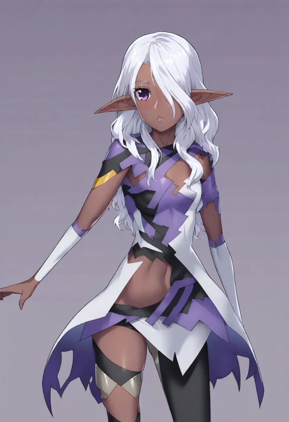 solo-mature_female-dark-elf-light-purple-c6f65d on IllustriousXL v0.1