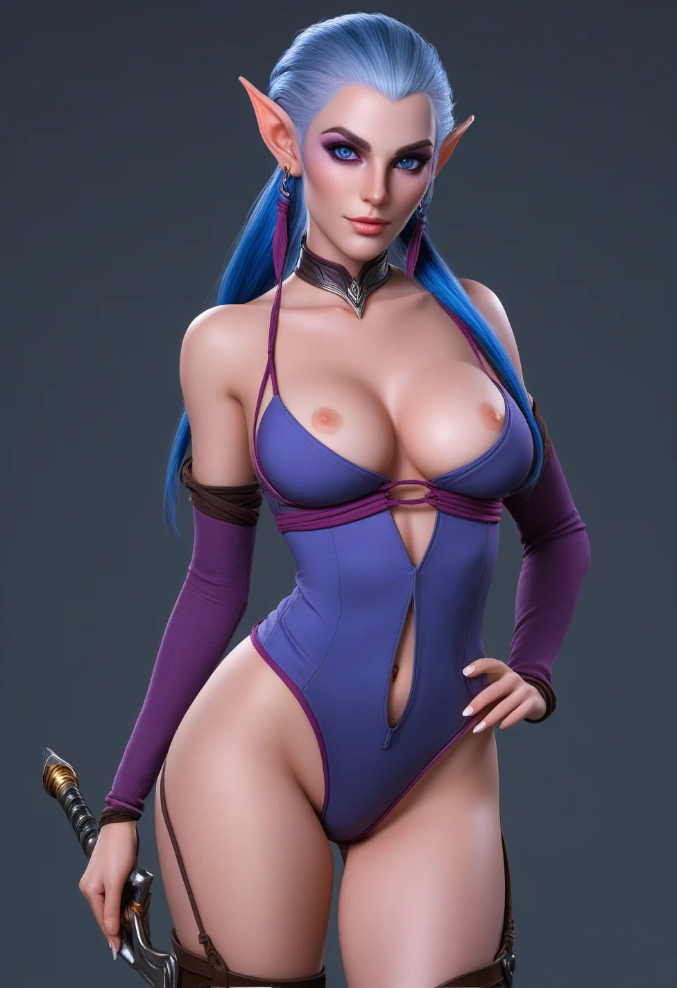 solo-mature_female-dark-elf-pink-purple-84871f on Juggernaut XL