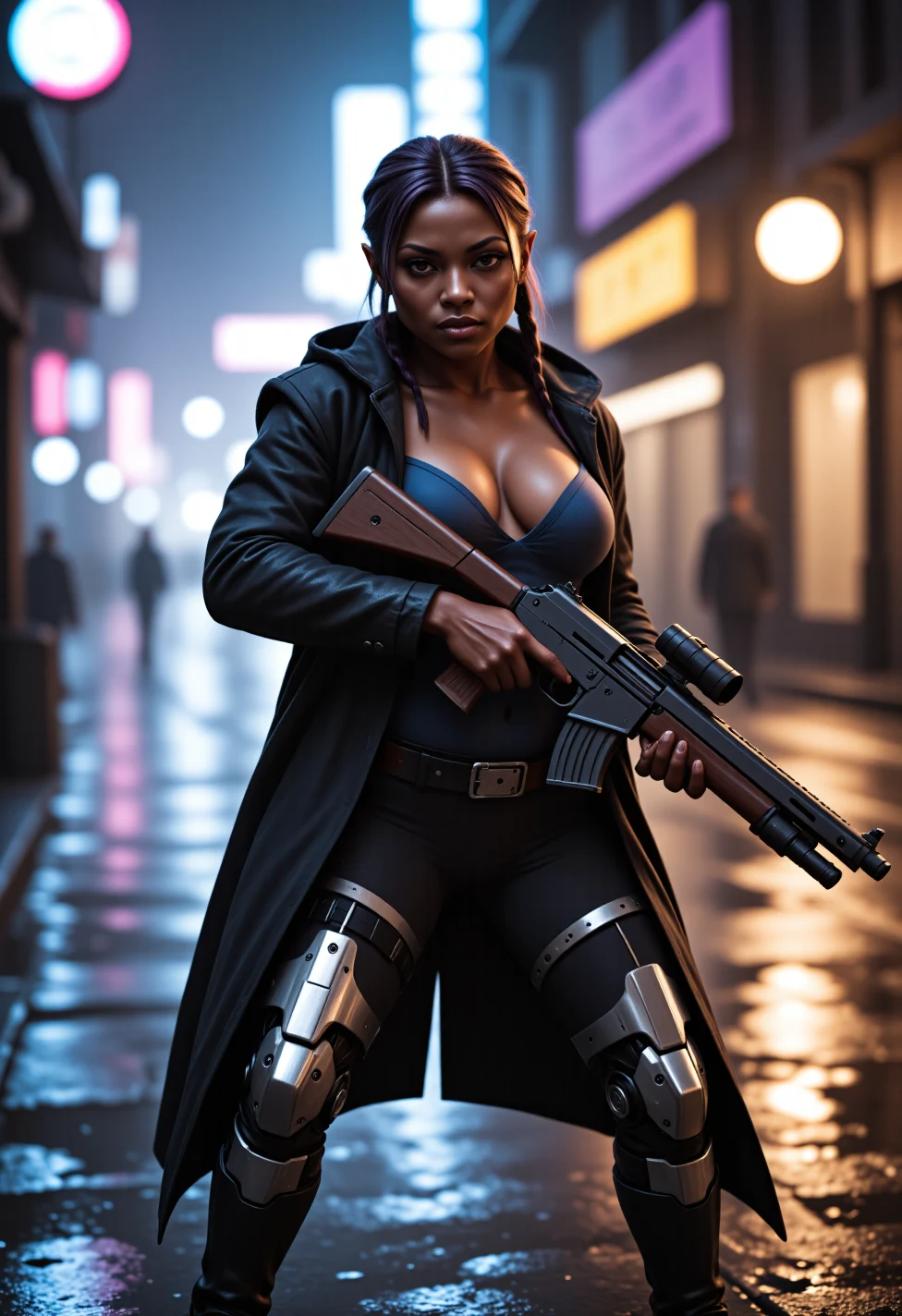 solo-mature_female-elf-dark-skin-slender-e4877c on FenrisXL + Flux