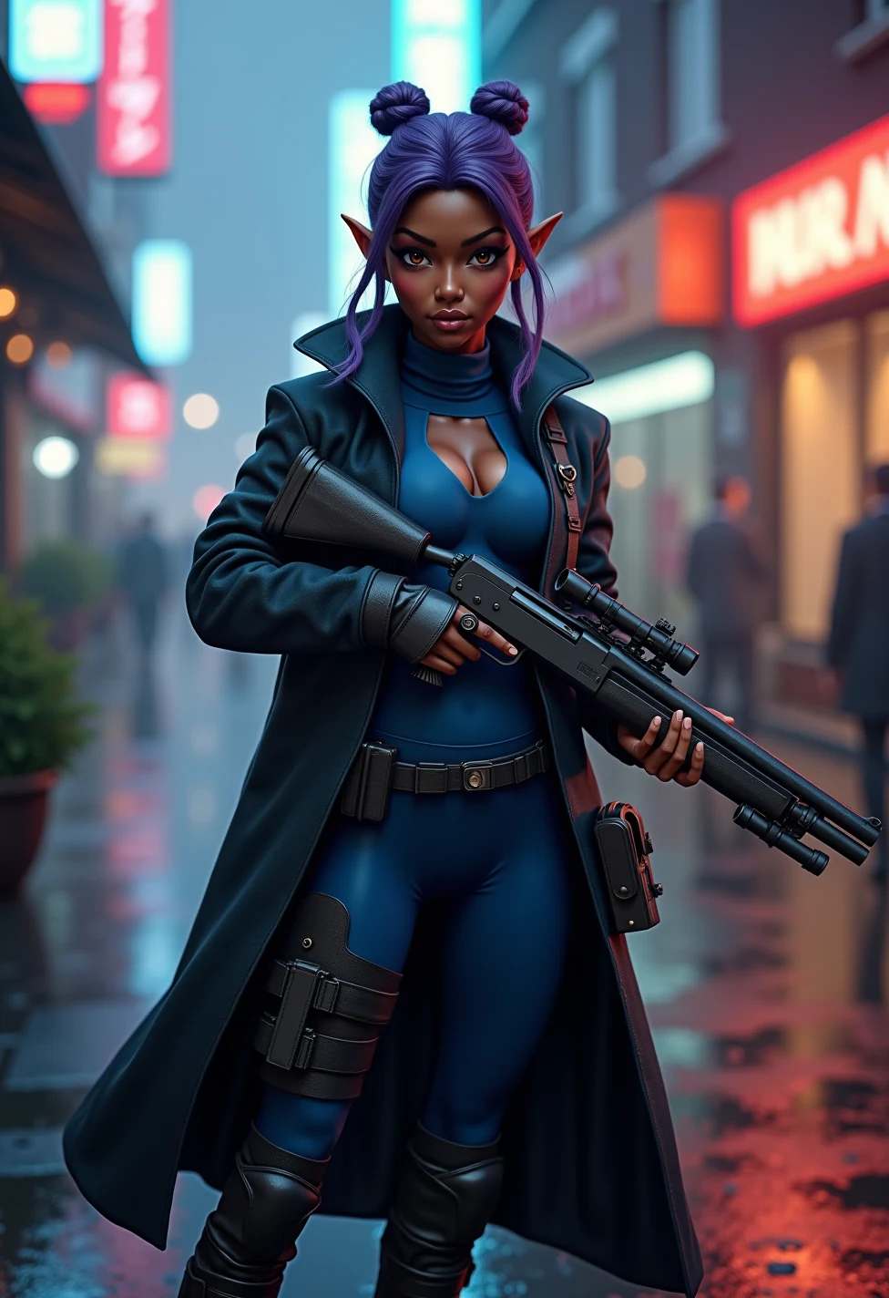 solo-mature_female-elf-dark-skin-slender-e4877c on FLUX.1 [dev]