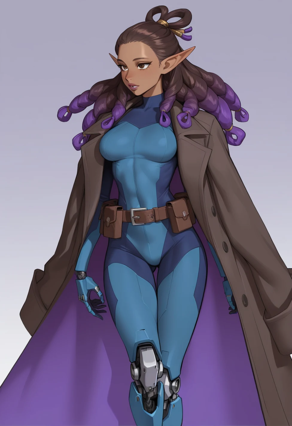 solo-mature_female-elf-dark-skin-slender-e4877c on Indigo Void Furry Fused XL / Furry NoobAI