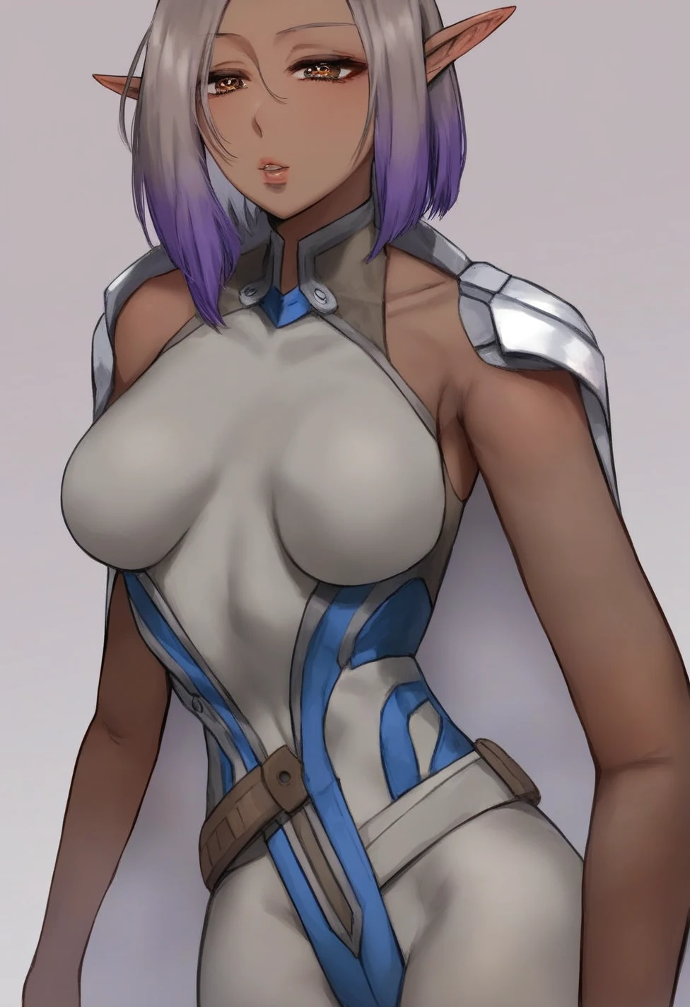 solo-mature_female-elf-dark-skin-slender-e4877c on Pony Diffusion XL