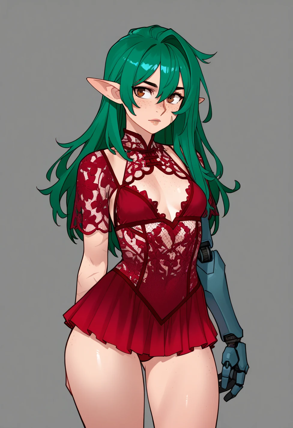 solo-mature_female-elf-fair-skin-faint-0b43a3 on Cat Tower (NoobAI XL checkpoint)