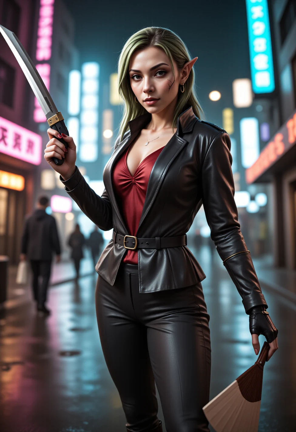 solo-mature_female-elf-fair-skin-faint-0b43a3 on FenrisXL + Flux