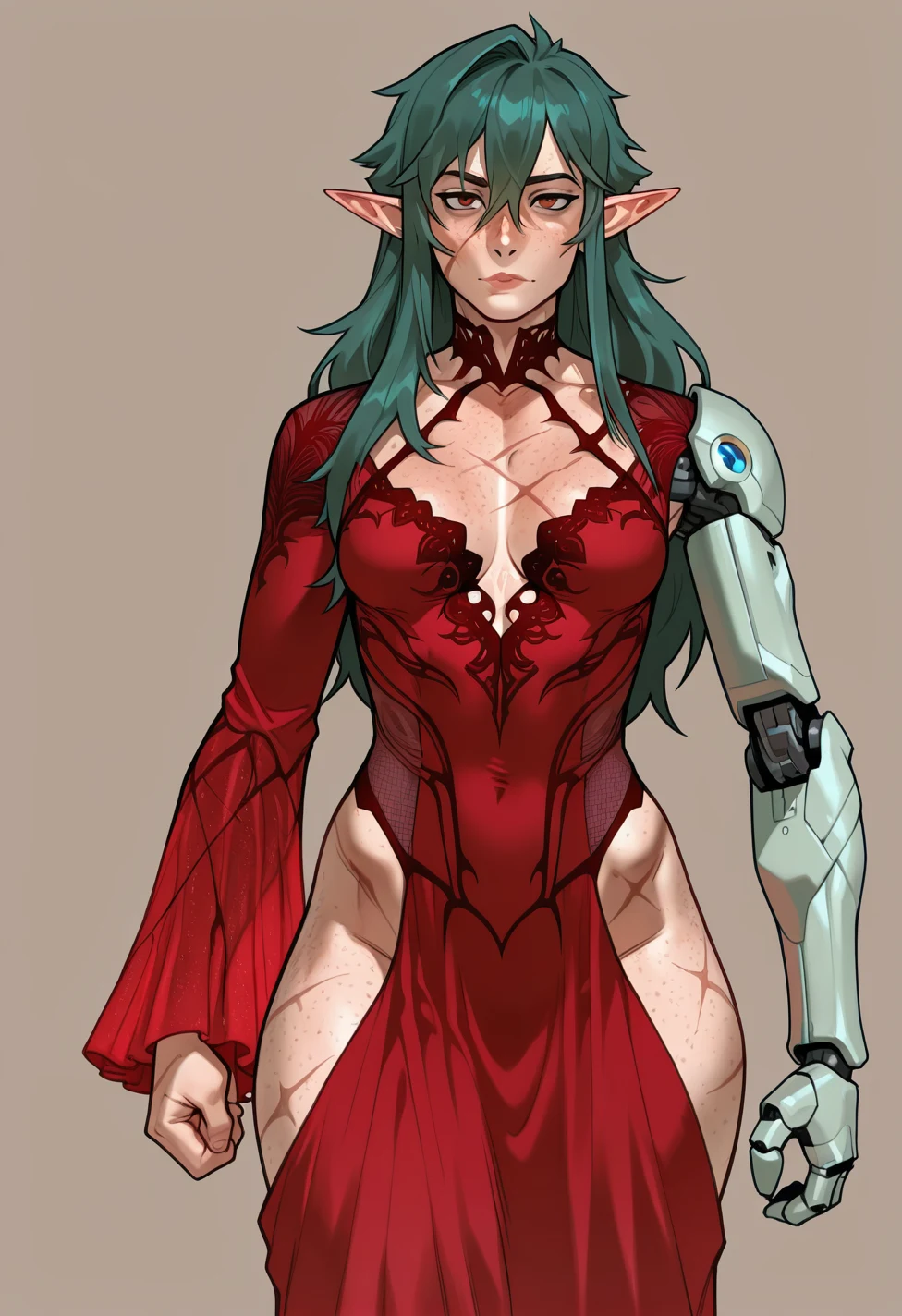 solo-mature_female-elf-fair-skin-faint-0b43a3 on HomoSimile XL [Pony, Illustrious, NoobAI]