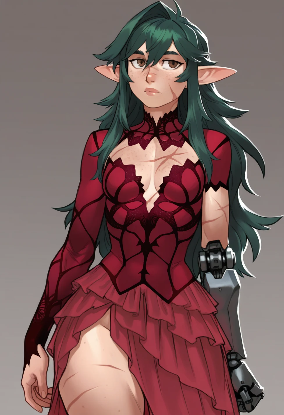solo-mature_female-elf-fair-skin-faint-0b43a3 on Indigo Furry Mix XL