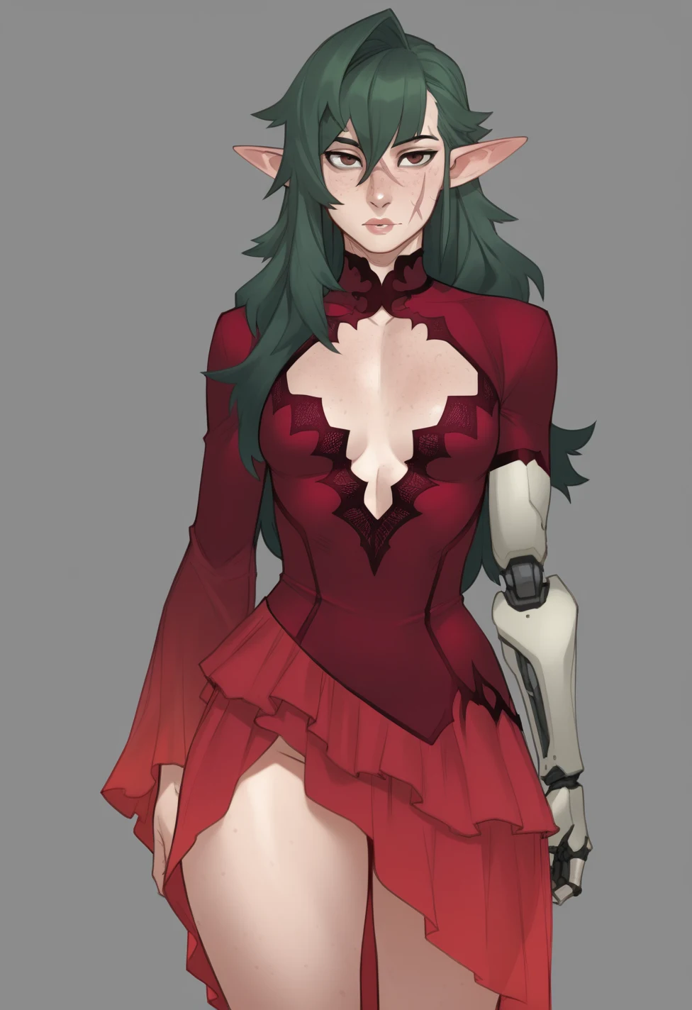 solo-mature_female-elf-fair-skin-faint-0b43a3 on Indigo Void Furry Fused XL / Furry NoobAI