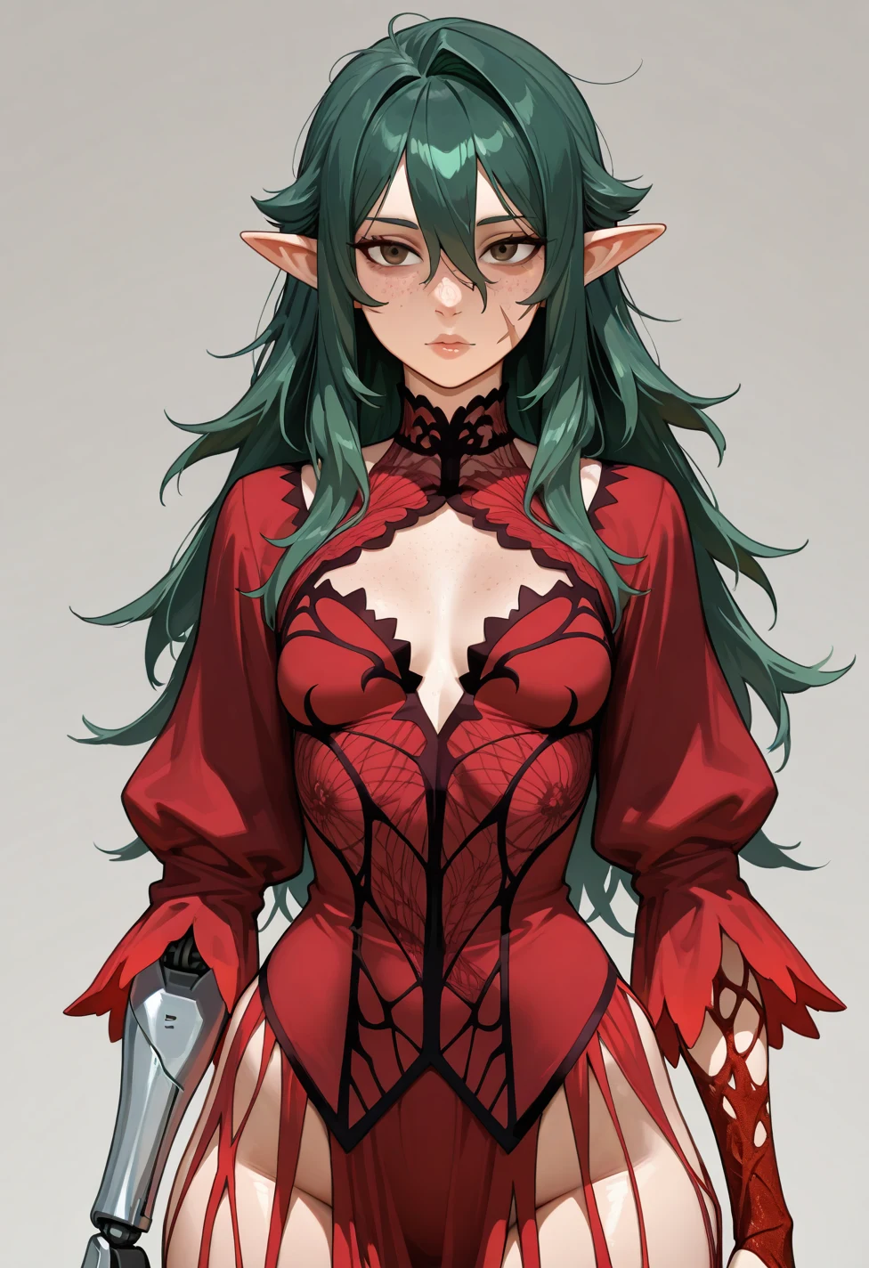 solo-mature_female-elf-fair-skin-faint-0b43a3 on Nova Anime XL