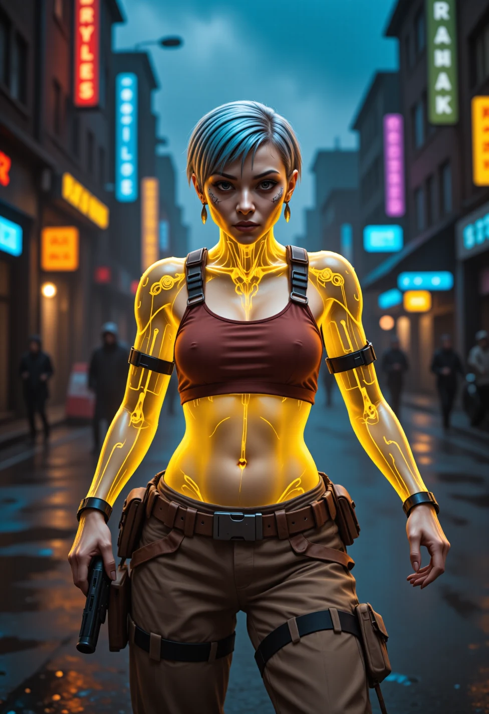 solo-mature_female-glitching-holographic-hologram-fully-260fe2 on FenrisXL + Flux