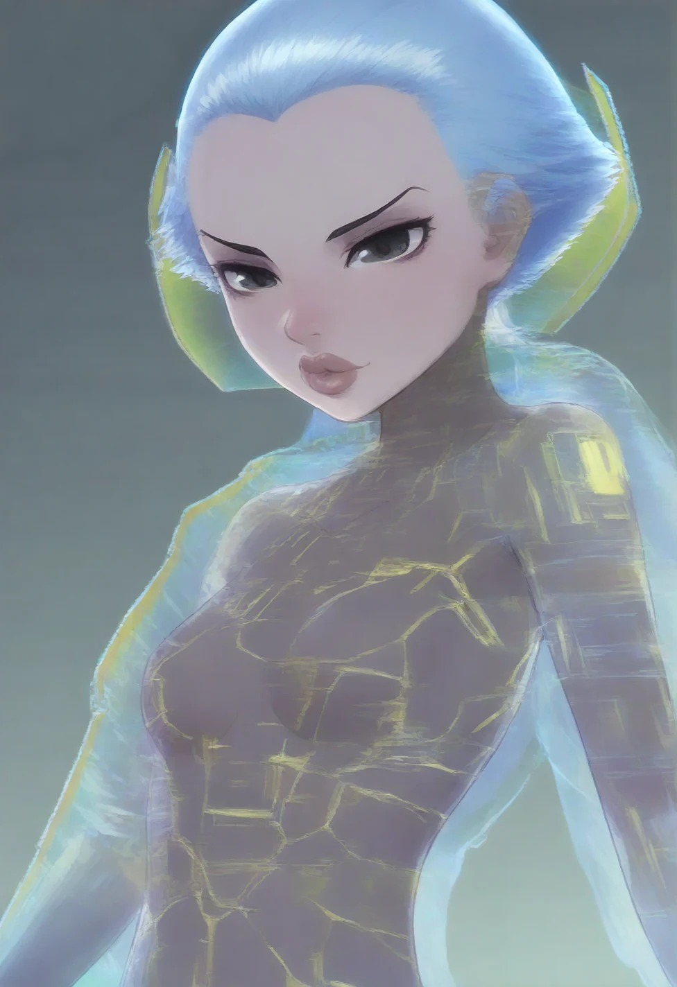 solo-mature_female-glitching-holographic-hologram-fully-260fe2 on IllustriousXL v0.1