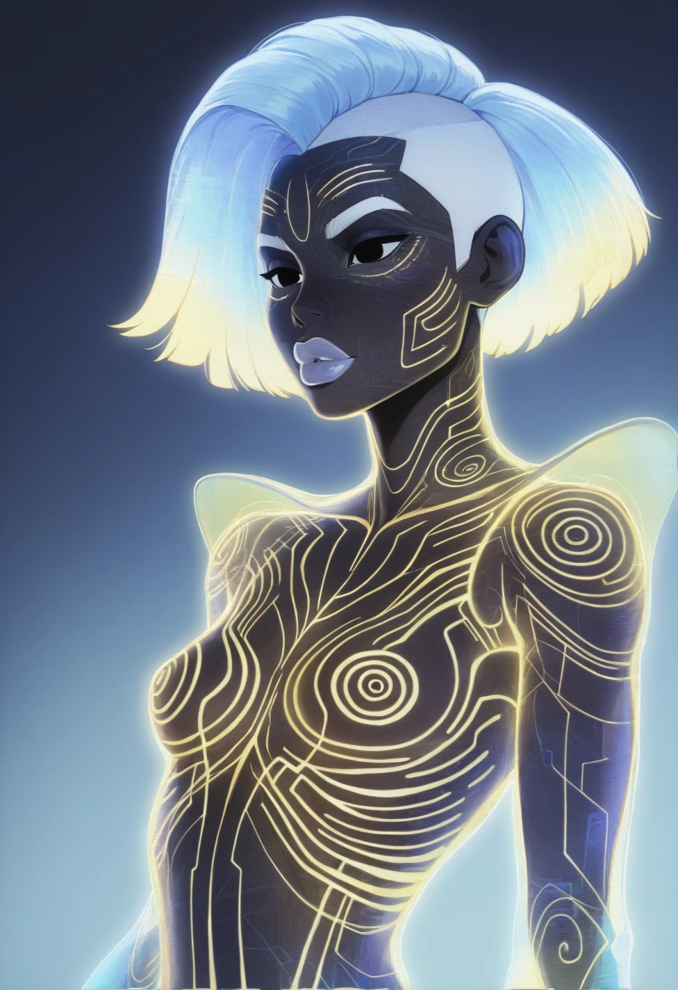 solo-mature_female-glitching-holographic-hologram-fully-260fe2 on Indigo Void Furry Fused XL / Furry NoobAI